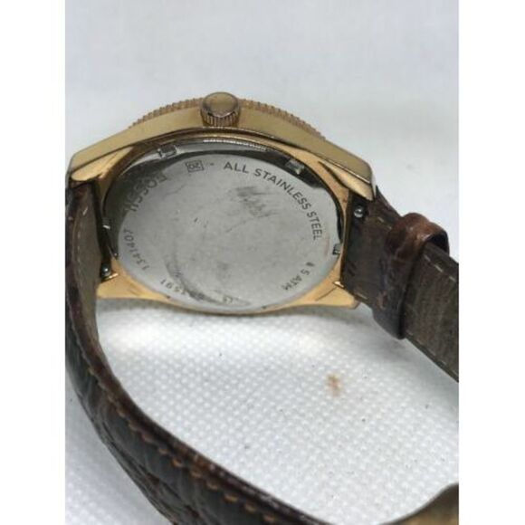 Fossil ES3591 Womens Brown Leather Analog Silver Dial Quartz Genuine Watch Ff143 - Picture 9 of 9